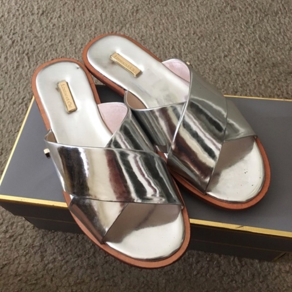 Louis et Cie Silver Sandal Slides